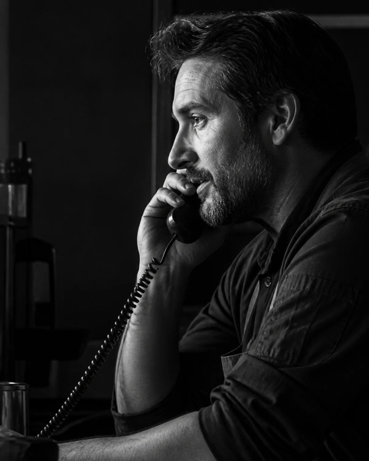 Employee speaking on a business telephone